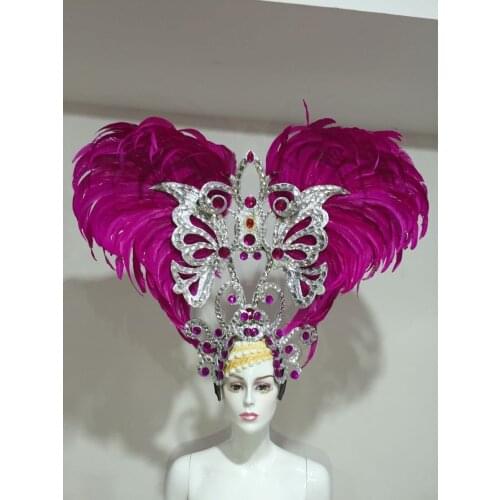 Latin dance Samba accessories Fashion exquisite headdress feathers Delicate dance shows accessories Samba clothing