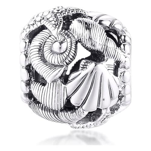 Openwork Starfish, Shells & Hearts Charm for Jewelry Making DIY Fit Charm Bracelet Sterling Silver Beads Fashion Jewelry