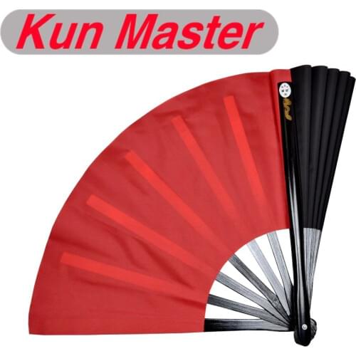 34cm Kun Master Bamboo Tai Chi Kung Fu Fan Martial Arts Practice Performance Both Sides Covers Free Match