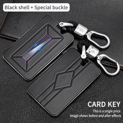 Car Key Case Cover with Belt Aluminum Alloy Key Shell Storage Bag Protector for Tesla Model S Model 3 Model X Accessories