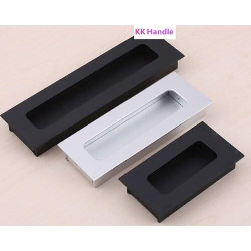 Black Aluminium alloy Barn wood sliding entry doors invisible hidden handles for interior door knobs and door Handle black
