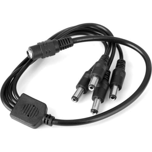 DC 5.5mm Jack Power Female Barrel to 4 Male Plugs Barrel Connector Splitter Cable for LED Light Controller