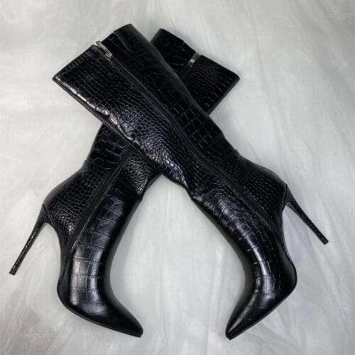 Autumn Winter High Quality Cow leather High heeled Pointed toe tall boots Fashion womens combat boots BY826