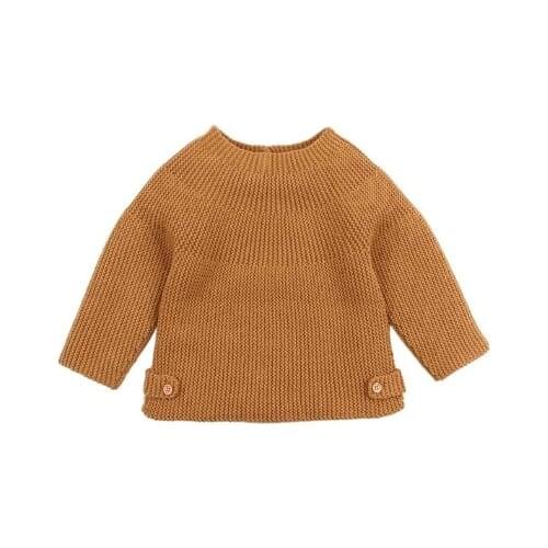 Baby Sweaters Pullovers Fashion Solid Knitted Kids Girls Boys Knitwear Tops Autumn Winter Newborn Bebes Clothes 0-2Y Long Sleeve