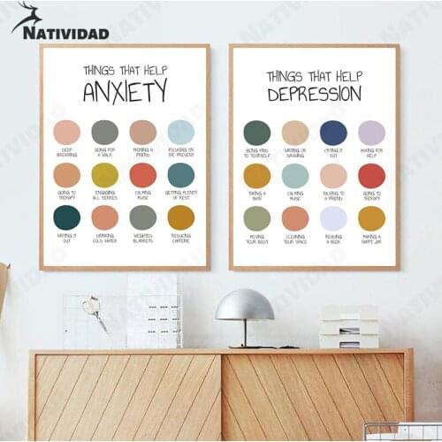 Art Color Card Canvas Paintings Help Relieve Anxiety Posters Korean Minimalism Wall Art Living Room Bedroom Home Decoration
