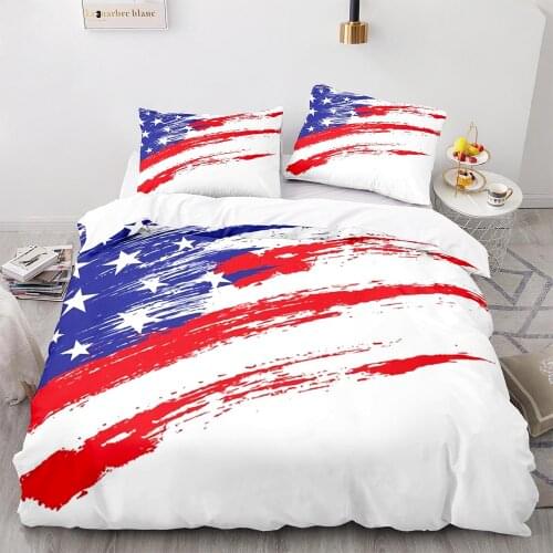 USA Flag Bedding Set Single Twin Full Queen King Size United States Flag Bed Sets American Childrens Kid Bedroom Duvetcover 05