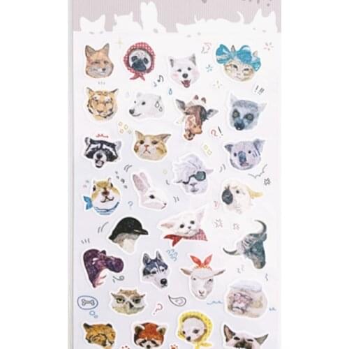 Korea Funny Scrapbooking High Quality Sticker Animals Stationery DIY Craft Decoration Home Supplies