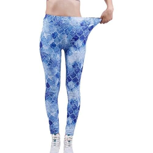 YSDNCHI Leggings for Women Sport Yuga Gym Fitness Leggins Printing Pants High Waist Elasticity Breathable Jeggings