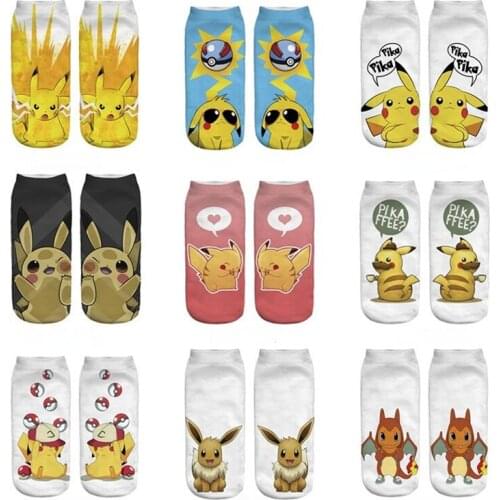 TAKARA TOMY Summer thin Pokemon cartoon anime figure stitch Pikachu sock casual xxx boys and girls socks The New cosplay
