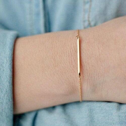 Hot Sale Women Fashion Simple Bracelet Wedding Engagement Slim Bracelets Women Bridal Jewelry Bracelet Golden Color