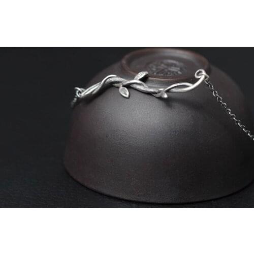 Folk Style Retro Literary And Artistic Fan S925 Pure Silver Vine Necklace Chain Chain Female Factory Direct Wholesale