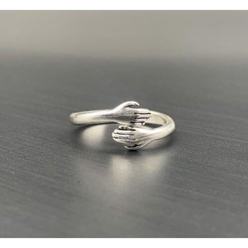 New Fashion Creative Simple Embrace of Love Open Rings for Lovers