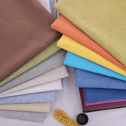 Solid Linen Upholstery Fabric for Sofa Furniture DIY Sewing Material Curtain Tablecloths Cloth