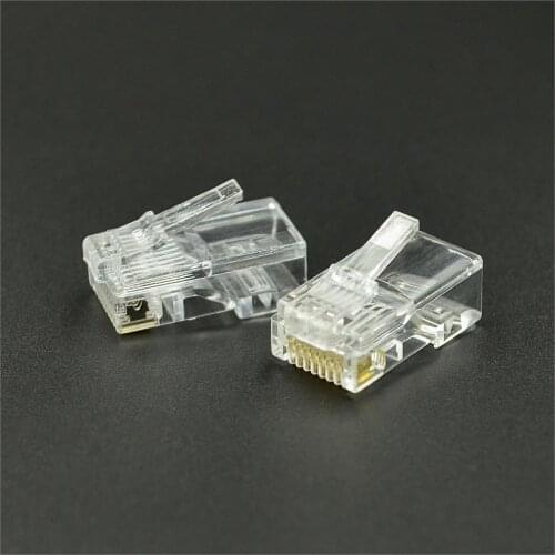 Wholesale 100pcs RJ48 RJ-48 Modular Plug Stranded 10P10C Round Cable Connector