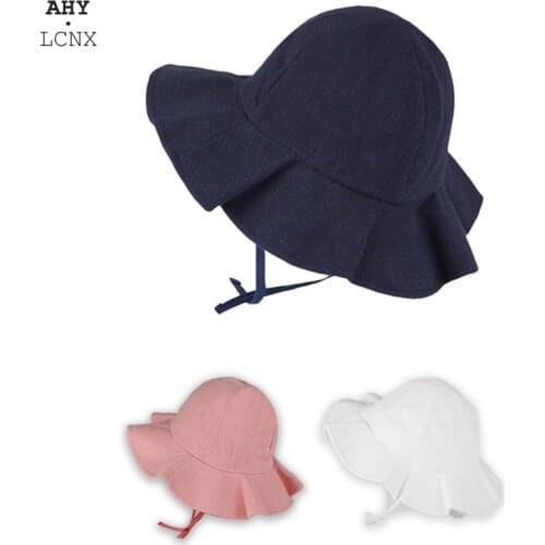 Baby Panama Hat Summer Outdoor Bucket Hats Children Floral Cap Kids Beach Caps Lovely Lace Princess Ruffle Brim Girls Sun Hat