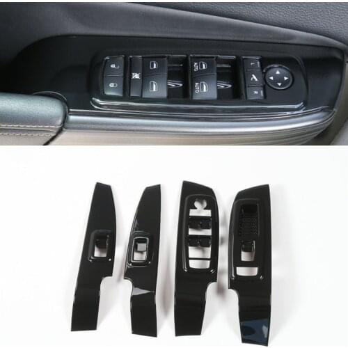 For Jeep Cherokee 2014-16 ABS Interior Car Door Armrest Panel Window Lift Buttons Switch Decor Frame Cover Trim Styling