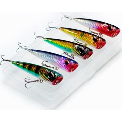 5pcs/set Shad Wobbler Lures For Bass Fishing Lure Bait Crankbaits Set Popper Lures Fishing 8cm 14g Topwater Wobbler Pesca