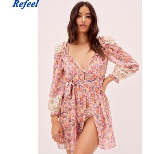 Square Neck Chiffon Floral Dress Women Korean Chic Vestidos Mujer Long-sleeved Slim Pleated Ruffled Bodycon Mini Dresses