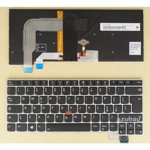 Swedish Finnish Keyboard for Lenovo Thinkpad T470S T460S, 13 Gen 1 Gen 2, 01EN872 01EN913 01ER936 01ER895, Backlit, Silver Frame