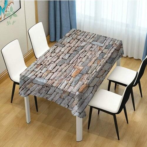 Stone Bricks Design Tablecloth Unique Dining Decor