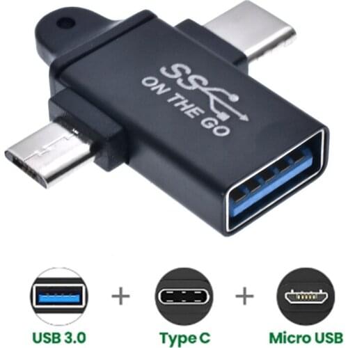 USB Type C Adapter 2 In 1 Otg Micro Usb Converter Usb C 3.0 Flash Disk Mouse Connector For Smartphone Android Usb Plug