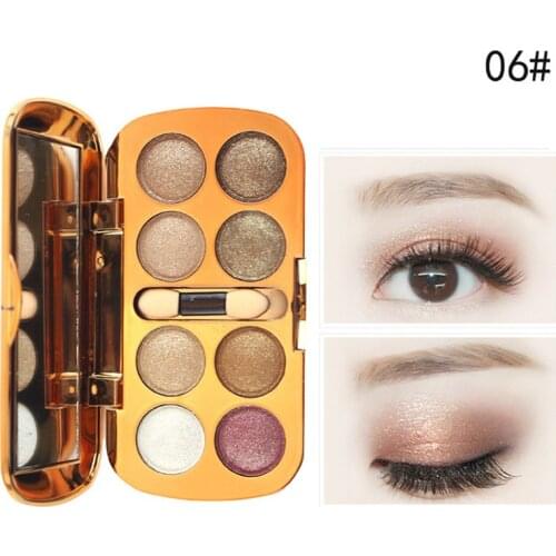 High Qual Glitter Eyeshadow With Brush Face Makeup Cosmetics Shiny Eye Shadow Palette 8 Colors Eyeshadow For Makeup