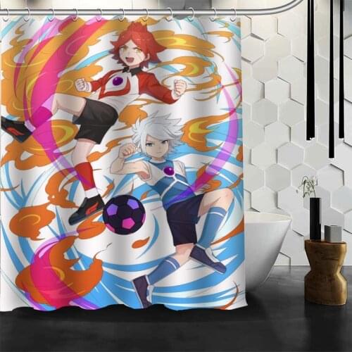 Custom Inazuma Eleven Anime Shower Curtain 12 Hooks For The Bathroom High Quality Polyester Fabric Bath Curtain 3D Printing