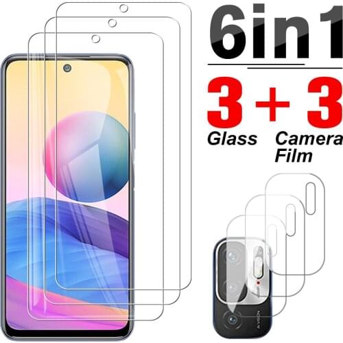 6in1 Protective Glass Case For Xiaomi Redmi Note 10 5G Tempered Glass For xiamoi redmi note 10 9 8 pro max 10S 9T 9S Lens Film