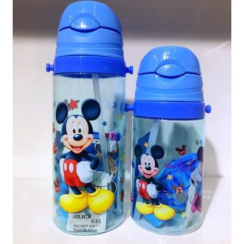 1pcs 350ml-500ml Disney princess Cartoon children straw water bottle Frozen Elsa new leakproof water Lanyard kettle girl boy cu