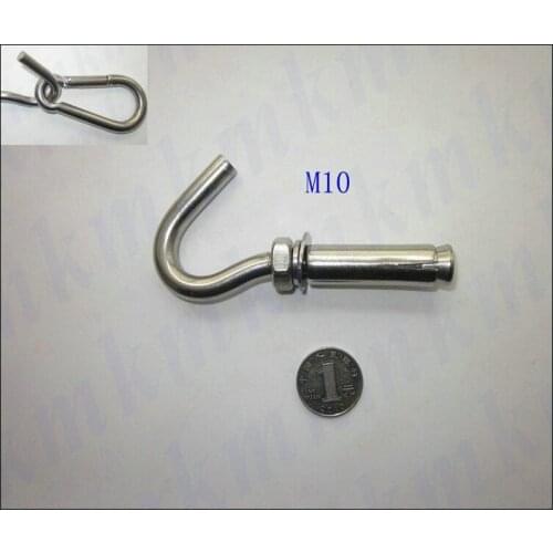 10PCS/LOT Standard Grade 8.8 Stainless Steel 304 10PCS M10 Expansion Bolt Anchor With Hook