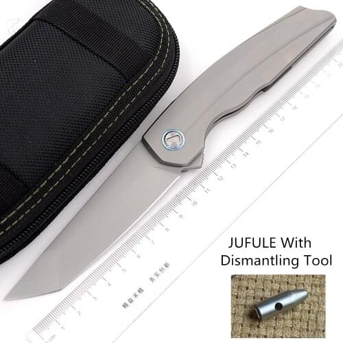 100% Real M390 RFT TC4 Titanium Handle Folding Blade Ceramic Ball Bearing Outdoor Kitchen Tactical Camp Hunting EDC tool Knife