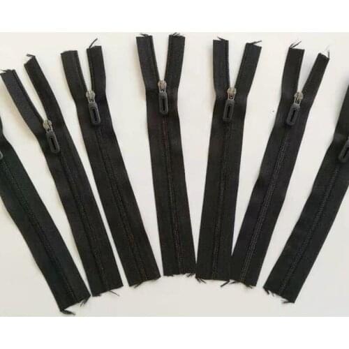 100pcs/lot 3# 19cm Nylon Coil Zipper No Stopper for Sewing Black Close End Pocket Bag Leather Head Diy Accessories Wholesale