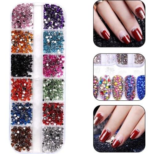 12Grids/Set of AB Crystal Rhinestone Diamond 3D Glitter Nail Art Decoration