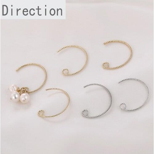 14k gold color-preserving split flower C-shaped ear hook ear ring diy handmade ear jewelry material accessories 10PCS