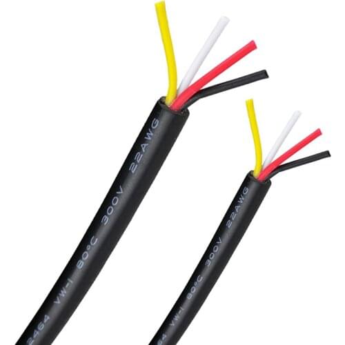 2464 Sheath Wire 4 Core 28,26,24,22,20,18,16AWG through Extruding Production PVC Signal Control Line with Tin-plated Copper 10m