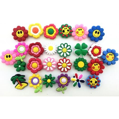 26 Pcs Small Flower Shoe accessories Shoe Charms Shoe Decorations for Clog Bracelet Wristband Kid Gift
