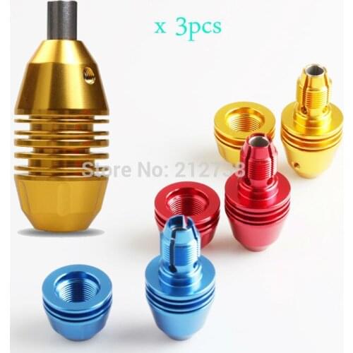 Free Shipping 3pcs Tattoo Grip Aluminum Alloy Self-Lock Grip Tattoo Supply