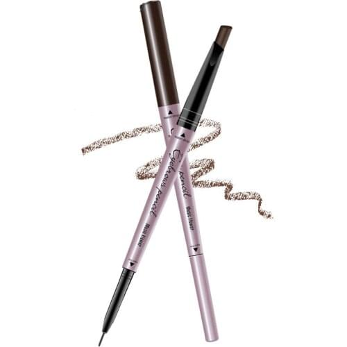 4 Colors Eyebrow Pen Tattoo Makeup Ultra-Fine Double-Headed Non-Blooming Drop-Shaped Eye Brow Pencil Brown Black Cosmetic