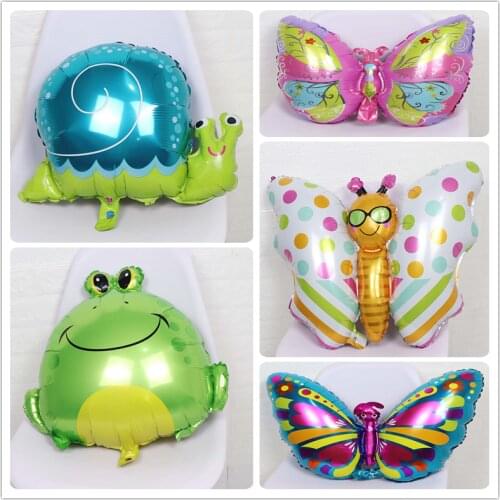 5pcs Balloons Snails Butterfly Frog Foil Animal Ballons for Kids Birthday Party Decoration Globos Balloon Cartoon Amnimal