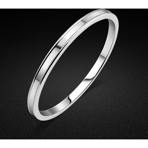 63MM Solid Silver Womens 925 Sterling Silver Bracelet Glossy Minimalist Bracelet Birthday Gift Jewelry Silver Open Bangle
