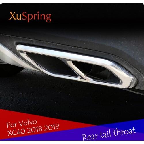 Car style rear throat exhaust vent tailpipes cover muffler tip cover trim trim accessories 2Pcs/Set For Volvo XC40 2018 2019