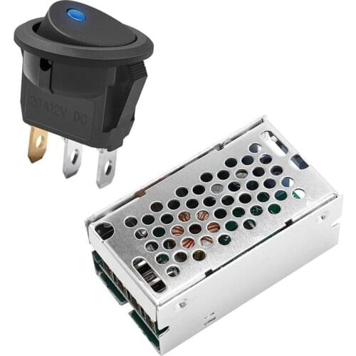 RISE-Usb Car Fast Charger Buck Module 24V/12V To 5V 5A 4 Port Usb Converter With 3Pc 12V 20A Rocker Toggle LED Switch