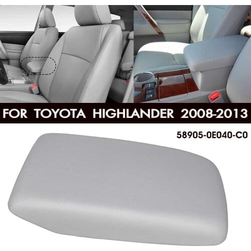 Car Armrest Cover Cap PU Leather Center Console Covers Pad For Toyota Highlander 2008 2009 2010 2011 2012 2013