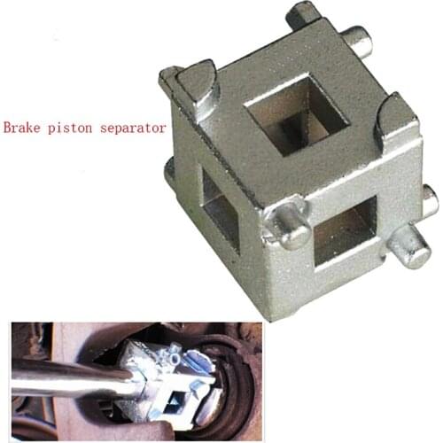 Car Rear Disc Brake Piston Retractor Tool Wind Back Cube Calliper Adaptor Silver Universal Auto Car Vehicle Rear Disc Brake