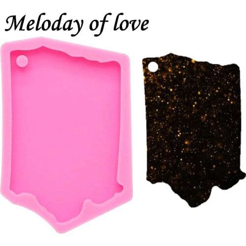 Shiny Iowa state keychain molds for keychains DIY epoxy model resin keychain mold silicone rubber DY0202