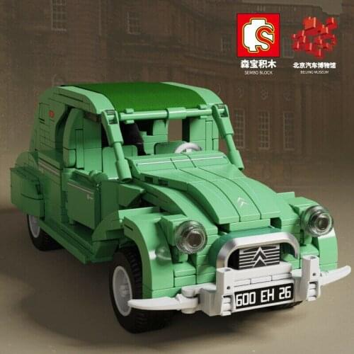 Sembo Blocks 705500 Kids Building Bricks Toys Adult Puzzle Vintage Car Model Boys Gift no box