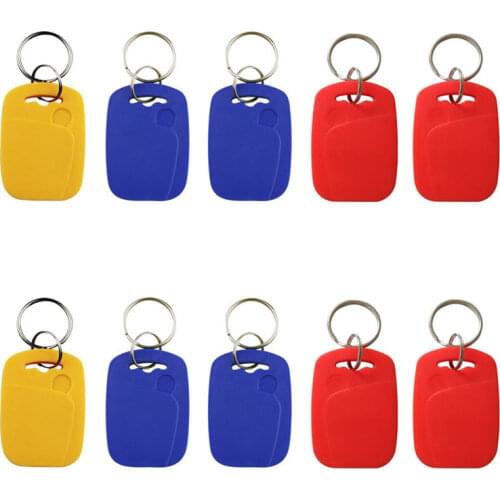 10pcs EM4305 T5577 125khz Copy Rewritable Writable Rewrite keyfobs RFID Tag Key Ring Card Proximity Token Badge Duplicate