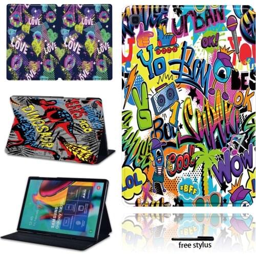 Tablet Hard Shell Cover Case for Samsung Galaxy Tab A/Tab S6/Tab S5E Tablet Leather Pu Dustproof Protective Case +pen