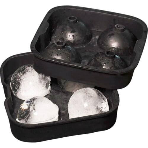 Four-link ice hockey ice box with lid, silicone ice tray, ice mold, whiskey bartender, red wine ice cube mold, water letter Xuan