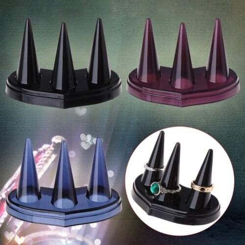 Finger Ring Display Holder 3 Mounts Decor Storage Jewelry Stand Rack Accessories